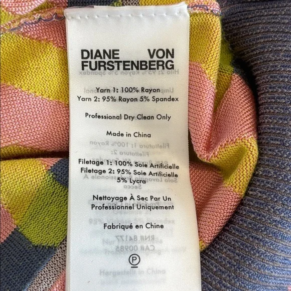 DIANE VON FURSTENBERG Jenny short sleeved knot top floating gingham pink size XL - Picture 7 of 13